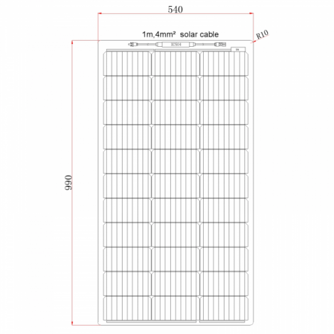 100w Black Monocrystalline Semi-Flexible Solar Panel spec