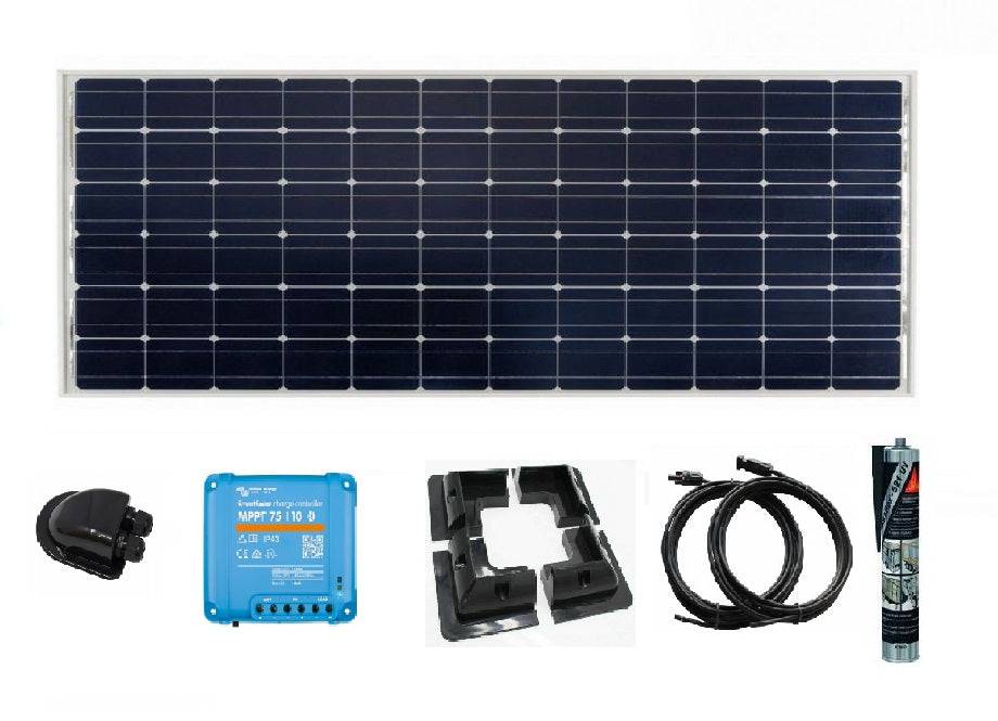 115W Victron Monocrystalline Solar Panel Systems with 75/10 Smart Solar MPPT + Black Mounting Kit - Simply Split Charge