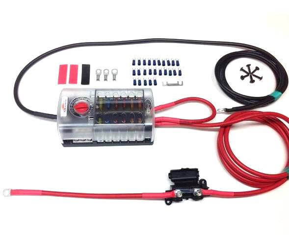 12 Way Blade Fuse Box + Negative Bus Bar with 10mm² 70amp Cable or Ready Made Leads - Simply Split Charge