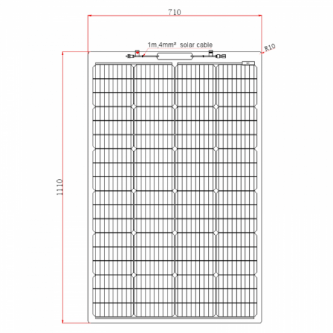 150w Black Monocrystalline Semi-Flexible Solar Panel - Simply Split Charge