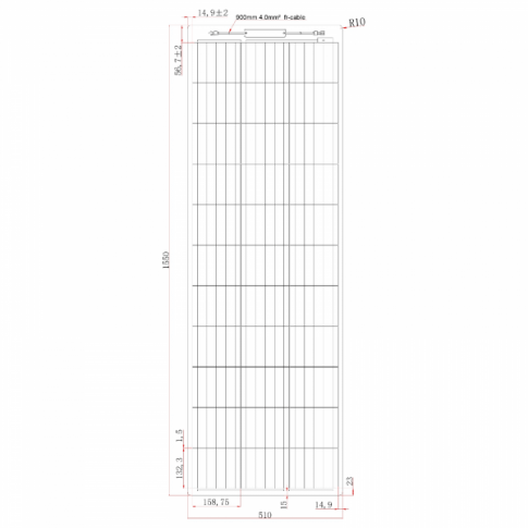 150w Narrow Black Monocrystalline Semi-Flexible Solar PaneL - Simply Split Charge