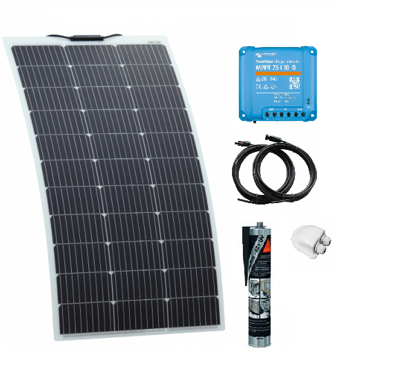 150w Semi-Flexible Solar Panel Kit with Victron Enery 75/15 Smart Solar MPPT - Simply Split Charge