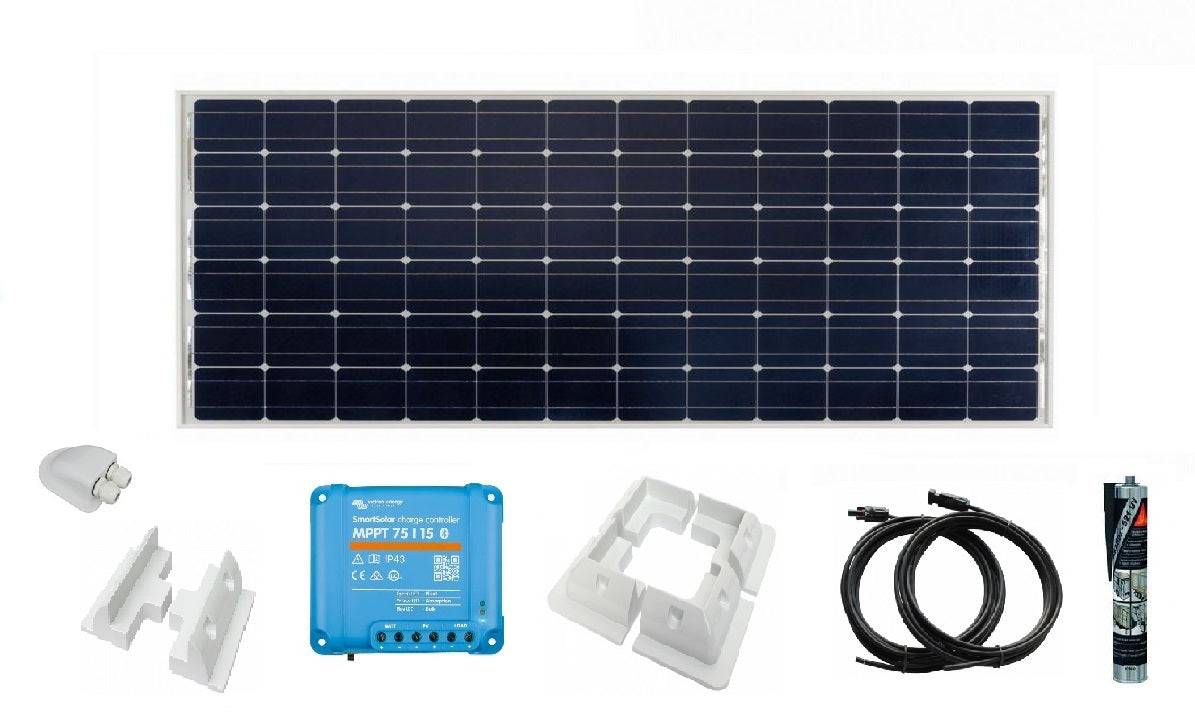 185W Victron Solar Panel Kit with 75/15 Smart Solar MPPT White Mounting Kit - Simply Split Charge