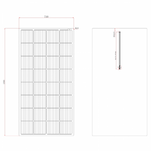 200w Monocrystalline Semi-Flexible Solar Panel - Rear Junction Box - Simply Split Charge