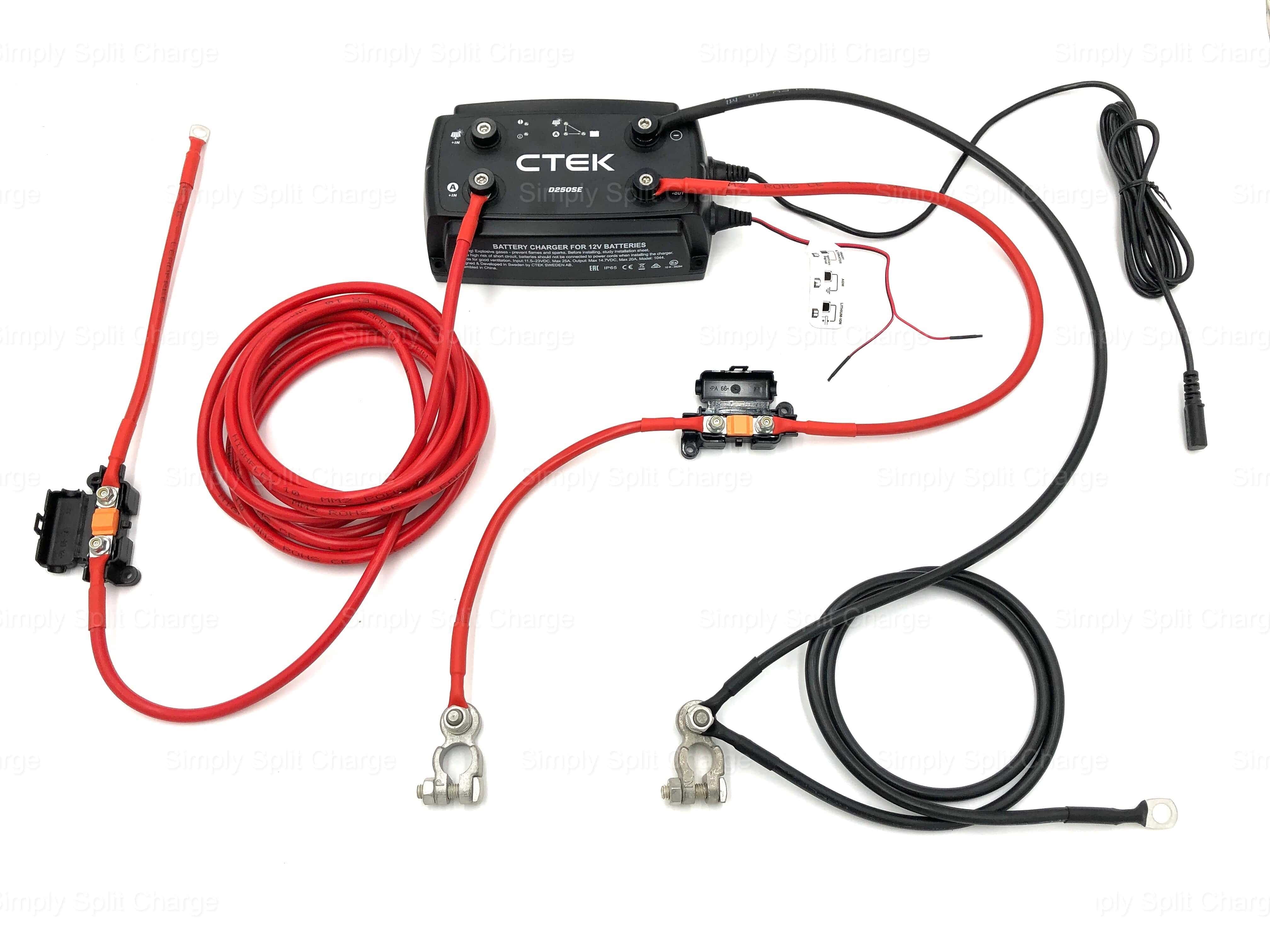 CTEK D250SE 12V 20amp Dual DC-DC B2B Kit with pre-crimped Leads - Simply Split Charge