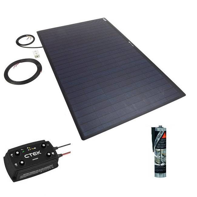 Ctek D250SE 20amp DCDC Charger + PV Logic 100 Watt Black Flexi Solar Panel - Simply Split Charge