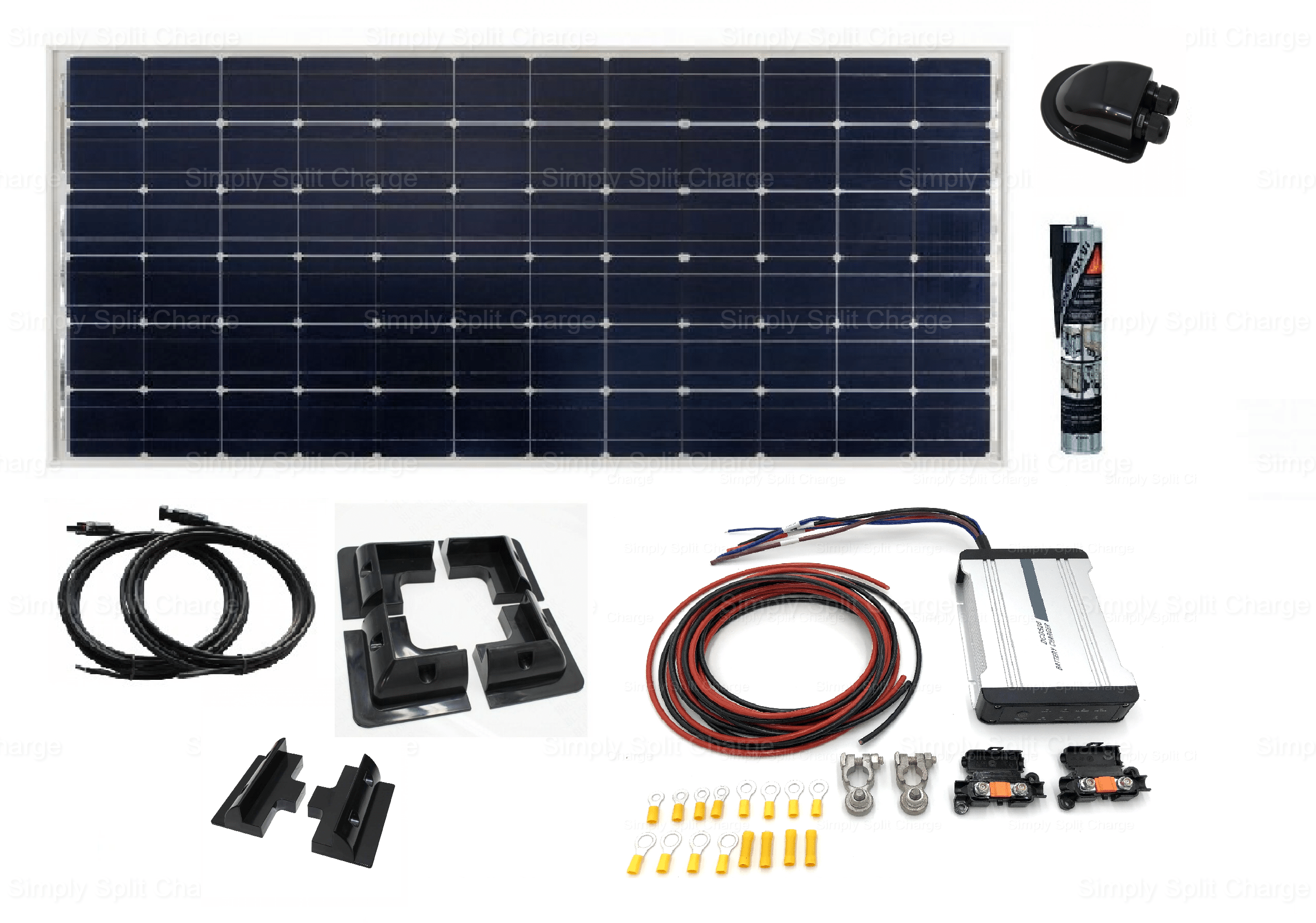 DCDS20 12v 20a B2B Charger - 175w Victron Solar Panel Kit - Simply Split Charge