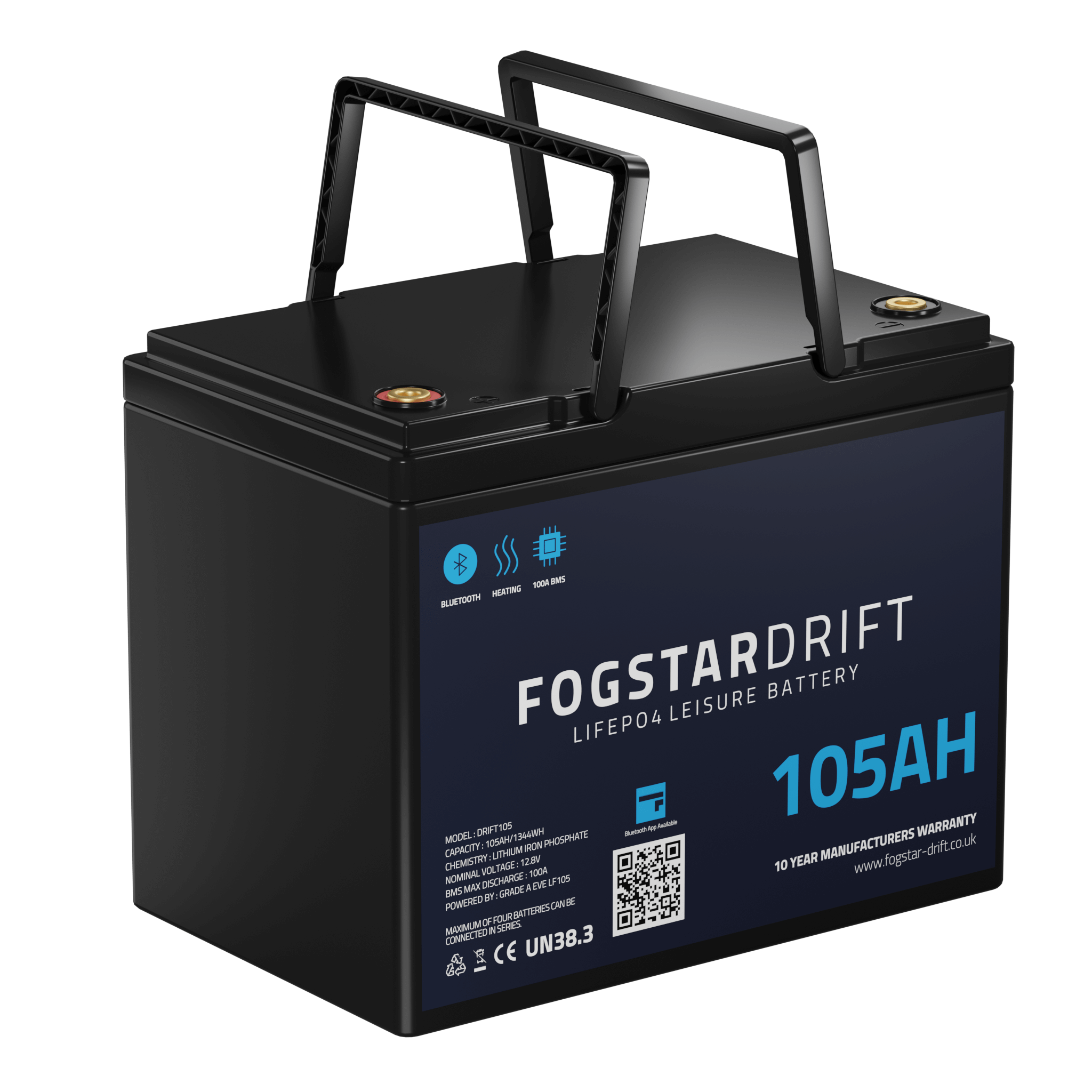 Fogstar Drift 12V 105Ah Heated LiFePO4 Battery - Simply Split Charge