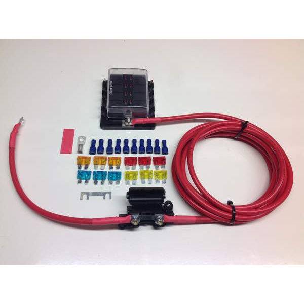 Fuse box distribution kit with ready made leads + 10-way Fuse Box - Simply Split Charge