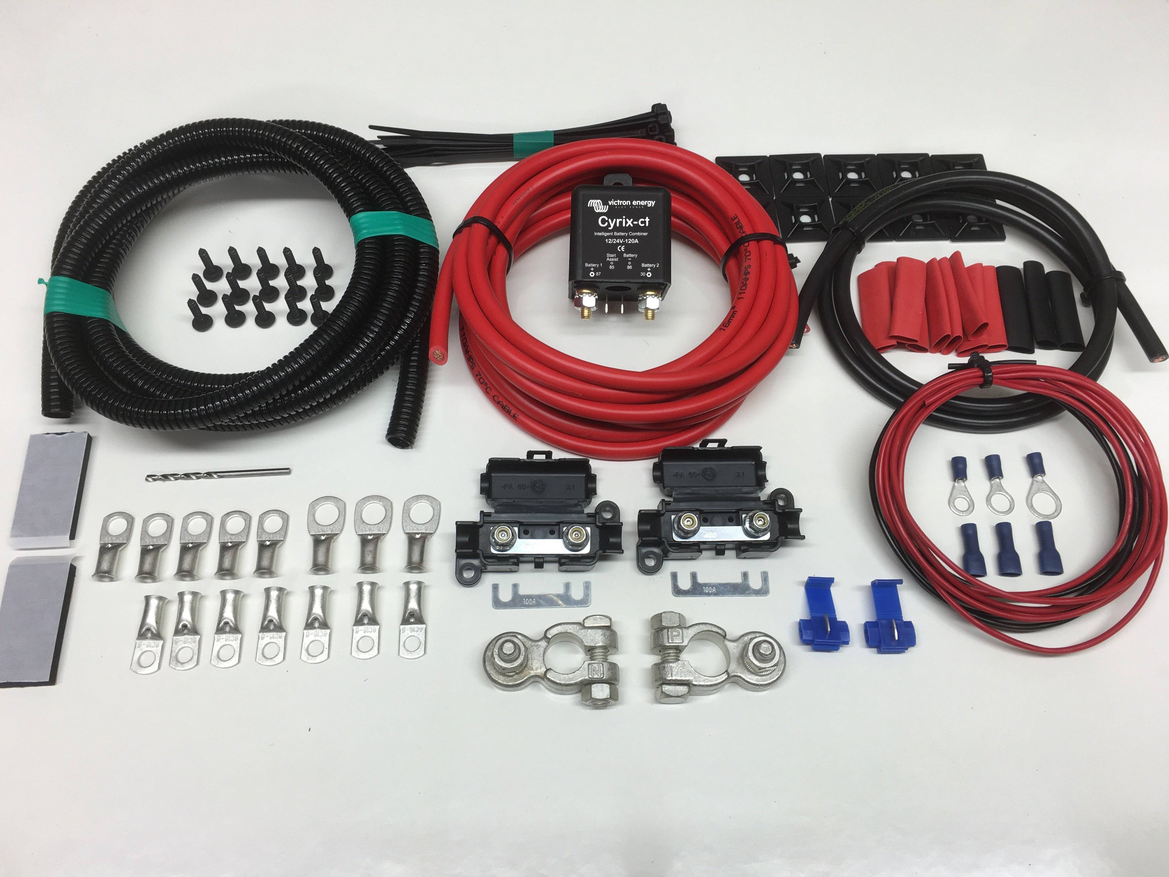 Heavy Duty Split Charge Kit with Victron Cyrix-CT 12/24v 120amp VSR + 110amp 16mm2 Cable - Simply Split Charge