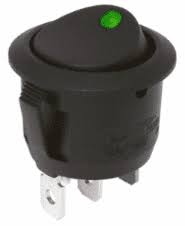 On/Off Green LED Round Rocker Switch - 12V - Simply Split Charge