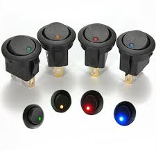 On/Off LED Round Rocker Switch - 12V - Simply Split Charge