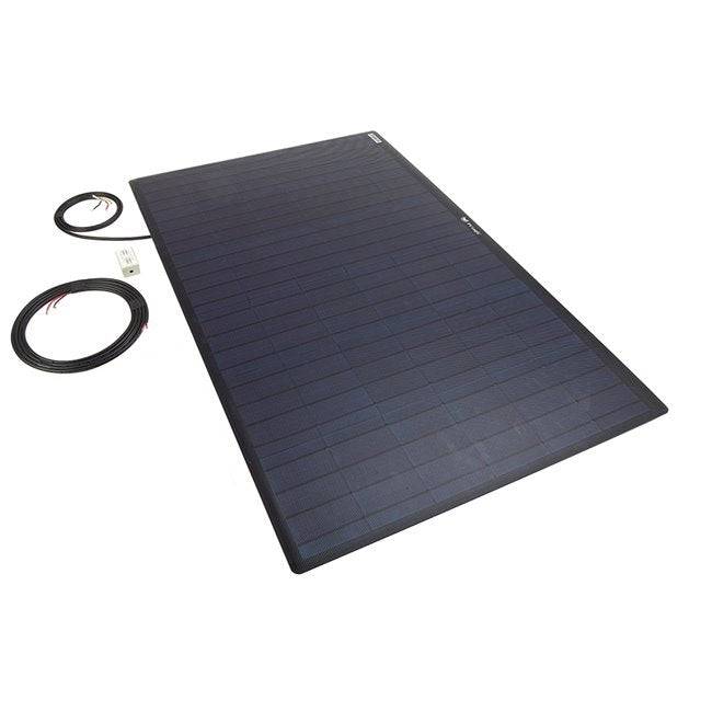 PV Logic 100w Semi-Flexible Solar Panel Black - Rear Junction Box - Simply Split Charge