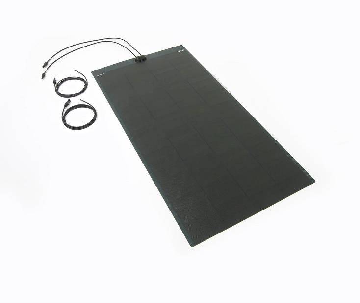 PV Logic 200w Semi-Flexble Solar Panel Black - Top Exit - Simply Split Charge