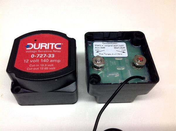 Split Charge Relay Kit - Durite 12v 140amp Voltage Sense Relay - Simply Split Charge