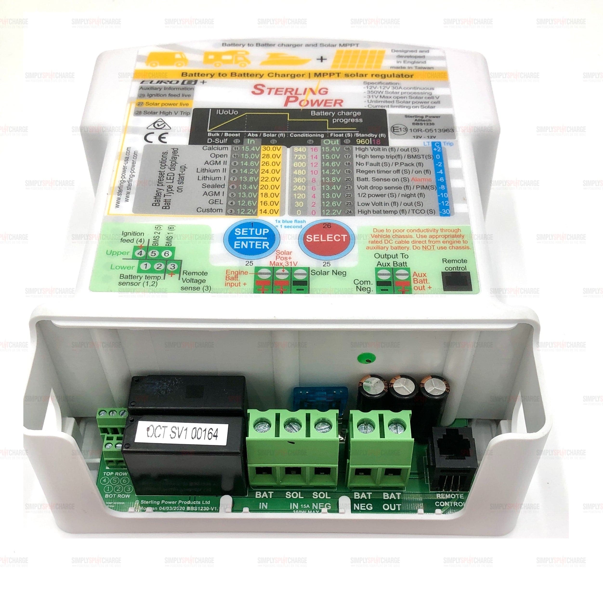 Sterling Power BBS1230 12v 30amp + Solar MPPT Battery to Battery DC-DC Charger kit - Simply Split Charge