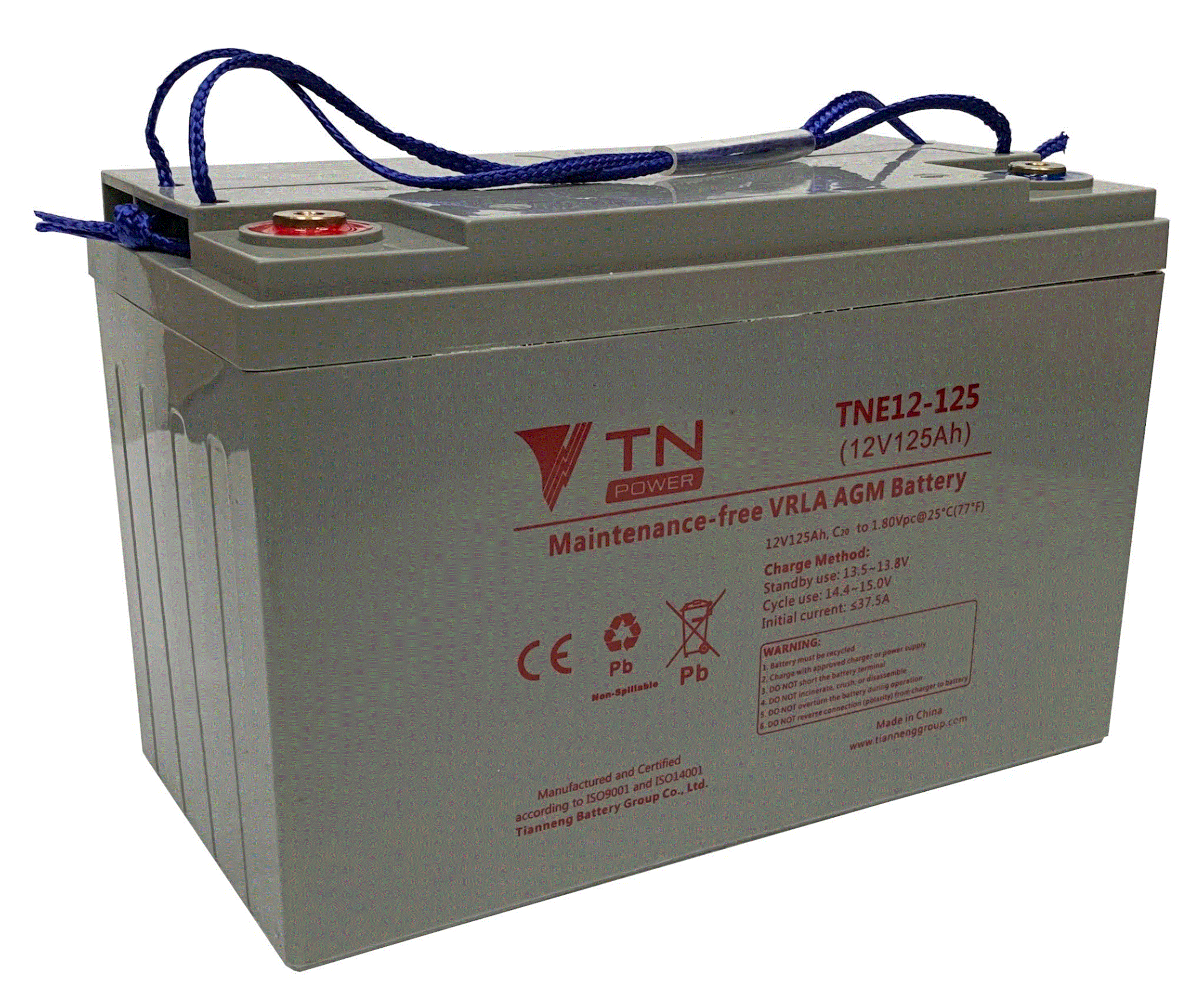 TN Power AGM 12V 125Ah Deep Cycle Battery - Simply Split Charge