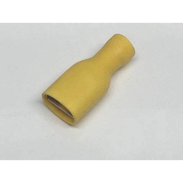 Yellow 9.5mm Female Spade Fully Insulated Crimp Terminal - Simply Split Charge